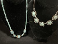 Glass jade colored necklaces