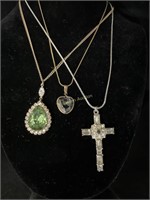 Bling necklaces, cross pendant