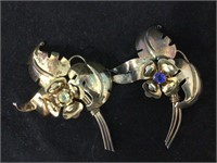 Circa 1940 sterling silver brooches