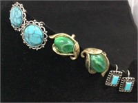 Howlite turquoise and green earrings