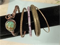 Copper and other dangle bracelets