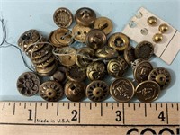 Over 35 metallic half inch  buttons