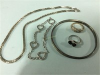 Rings, necklace, bracelets
