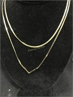 14 and 17 inch gold plated chains necklaces