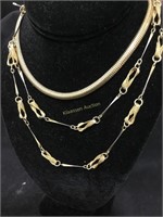 14 and 30 inch gold plate chains necklaces