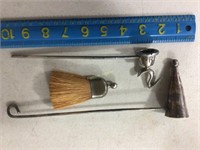 Candle snuffers and whisk broom