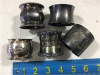Napkin ring assortment, silver look
