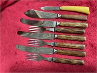 Sheffield stainless knives forks and Everly knife