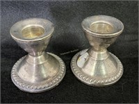 Pair of Sterling Silver weighted Candle holder