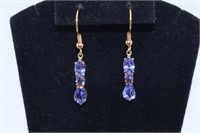 TOPAZ STERLING SILVER EARRINGS -- 2.6 GRAMS