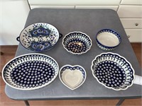 Boleslawiec Stoneware Pottery (6 pieces)