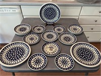 Boleslawiec Stoneware Plates (17 pieces)