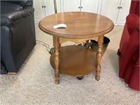 Vintage Oak Side Table w/ Shelf