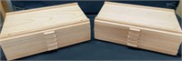 2 wooden storage containers with drawers
