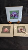 Silk Embroidery Floral Art pieces - ZE