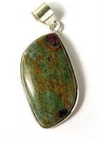 Sterling Turquoise Pendant 8 Grams