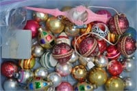 tote of christmas ornaments