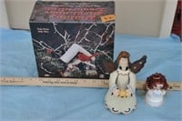 holiday birdhouse decoration and angels