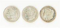 Coin 3 Morgan 1902-O,1903-S, 1904-O, VF- AU