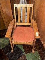 Child’s Antique Oak Rocking Chair