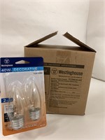 (12x Bid) (10 Pks) Westinghouse 40W 2 Pk Bulbs