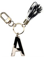 Kathaya Cow Print Letter A Keychain for Women