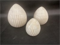 3 Bone Inlay Eggs From India