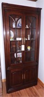 Solid Cherry four door curio cabinet with glass