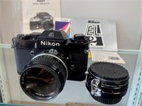 Vintage Nikon EL2 35mm Camera w Nikor 50mm Lens
