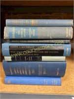 old college textbooks-blue shades for decoratin