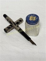 Vintage Fountain Pen and Ink Bottle