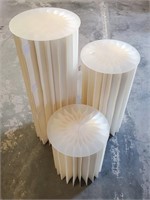 New 3 Piece Accordion End Tables With Plastic Tops