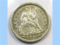 1853 Seated Dime with Arrows