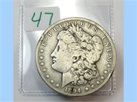 1894-O Silver Morgan Dollar, NOTE Edge