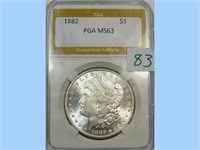 1883 Silver Morgan Dollar, PGA MS63