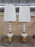 (2) Antique Iridescent Lamps