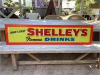 Painted Glass Shelley's Framed Sign