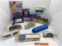Box Lot of Various Model Buses - Cars - Trucks