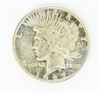 Coin 1927-S Peace Dollar, AU Cleaned