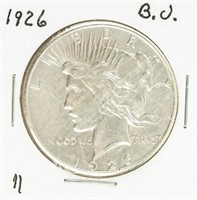 Coin 1926-P Peace Dollar,  BU