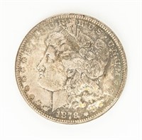 Coin 1878-P, Rev '79 Morgan Silver Dollar, Gem BU