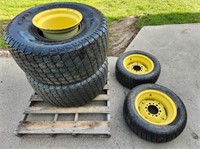Byron 4pc John Deere turf tires & rims compact tra