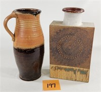 Art Pottery Ewer & Vase