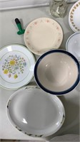 Corelle plates, bowls, mason Glass, bag clip
