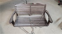 2 PERSON WOOD PORCH SWING WITH CHAINS