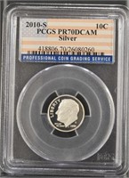 US Coins 2010-S Silver Roosevelt Dime graded PR70D