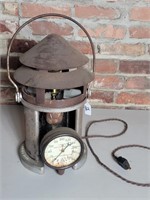 Metal SteamPunk Table Lamp w/Gauge  Works
