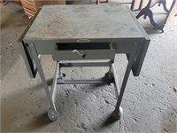 Industrial Rolling Table w/Drop Leaf Sides 20X27"H