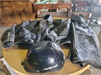 USA Rider sz Sm. Chaps 46 Fringe Jacket DOT Helmet