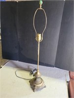 Vintage Lamp 32" H with Metal Base & Marble Fenial